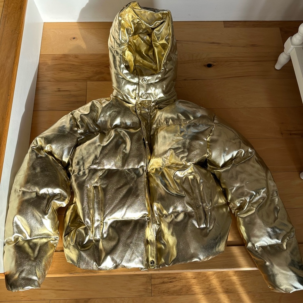 MOTHER The Hoodie Pillow Talk, The Gold Medal Puffer Jacket NWT size M